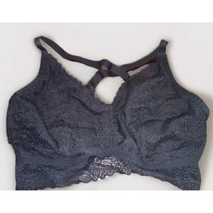 Auden Bra XXL Black Lace Eyelet Wireless Lightly Lined Pullover Bralette